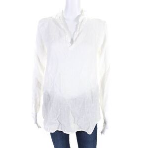 American Colors by Alex Lehr Womens Cotton Long Sleeve Blouse White Size XS